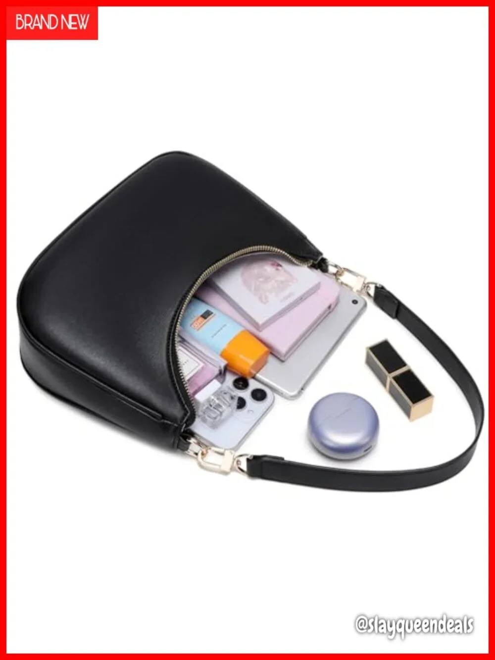 Women's PU Leather Hobo Shoulder Bag Lightweight Underarm Purse with Zipper